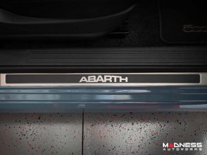 FIAT 500 Door Sills - Stainless Steel - ABARTH Logo
